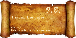 Inotai Bertalan névjegykártya